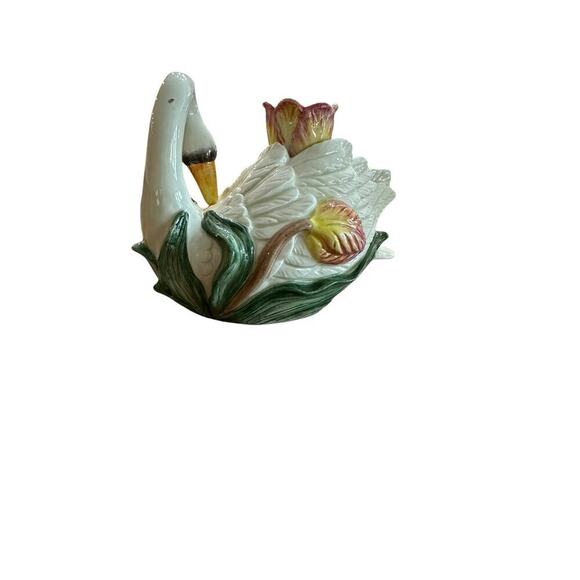 Vintage Fitz & Floyd Swan Tulip Candle Holder pair - Picture 2 of 10